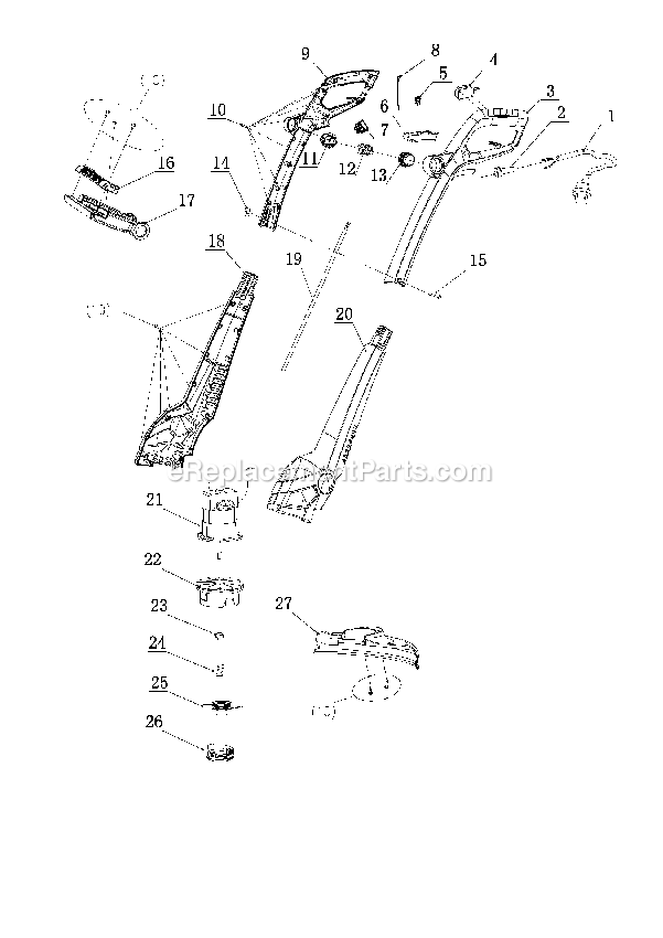 Page A Diagram and Parts List for GL350-B2 Type 1 Black and Decker Trimmer